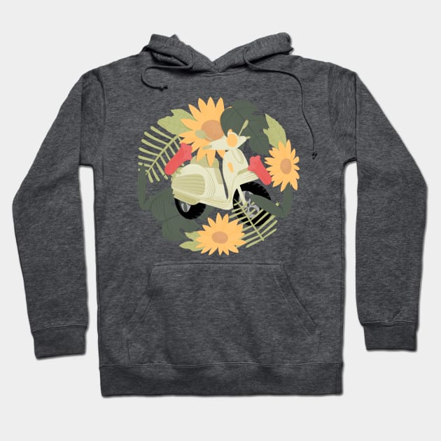 my scooter behind the flowers Hoodie by Karyavna